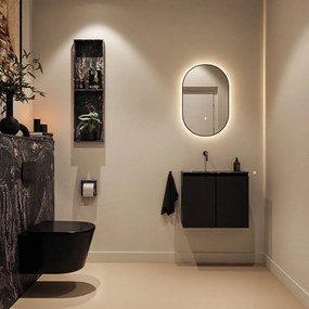 Mondiaz Ture DLux toiletmeubel 60cm urban met wastafel lava links zonder kraangat