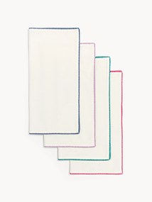 Handgemaakte stoffen servetten Zigzag, 4-delig