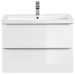 Comad Capri White badkamermeubel 80cm met witte wastafel en kraangat wit/eiken