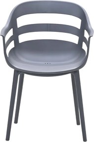 Garden Impressions Sunny tuinstoel donker grijs - 2 stuks