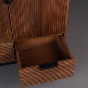 Wandkast Mangohout Met Ribbels - 80x40x115cm.