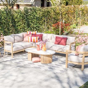 Garden Impressions Sirocco loungeset 3-delig links - acacia - grey sand