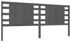 vidaXL Hoofdbord 146x4x100 cm massief grenenhout grijs