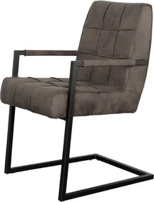 Eetkamerstoel - Jupiter - stof Cowboy retro lederlook antraciet