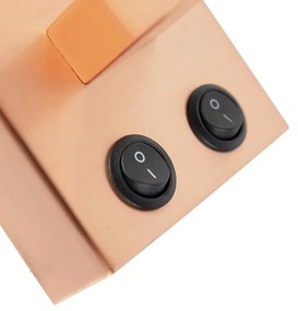 Moderne wandlamp koper met kap velours zwart - Brescia