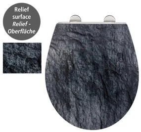 Wenko Embossed softclose toiletzitting Slate Rock