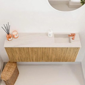 Mondiaz Joya DLux 100cm toiletmeubel oak met wastafel faye rechts 1 kraangat meli