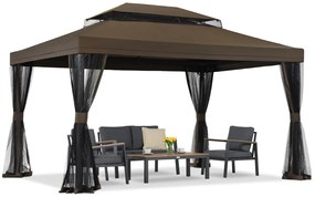Bruin tuinpaviljoen met klamboe Valencia 3x3 m Tuinpunt