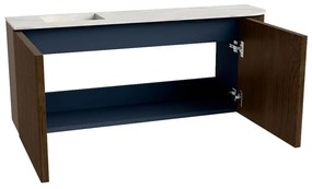 Mondiaz Joya DLux 100cm toiletmeubel ronding rechts walnut met wastafel faye links zonder kraangat ostra