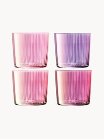 handgeschilderde waterglazen Gems met groefreliëf, 4-delig