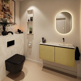 Mondiaz Ture DLux toiletmeubel 100cm oro met wastafel ostra rechts zonder kraangat