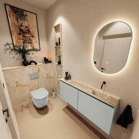 MONDIAZ TURE-DLUX 120cm toiletmeubel Greey. EDEN wastafel Frappe positie rechts. Zonder kraangat. TUREDX120GRER0FRA