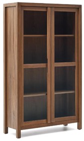 Kave Home Sashi Grote Vitrinekast Donker Teak Hout - 110x40x185cm.