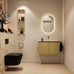 Mondiaz Ture DLux toiletmeubel 80cm oro met wastafel frappe midden zonder kraangat