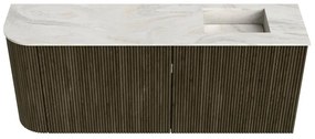 Mondiaz Joya DLux 100cm toiletmeubel ronding links shadow met wastafel faye rechts 1 kraangat ostra