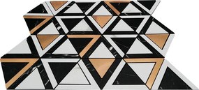 Zelfklevende Mozaïektegels Metaal | Driehoek Zwart Wit Goud | 28,7×33,1 cm | Keuken, Bad &amp; WC