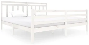 vidaXL Bedframe massief hout wit 200x200 cm