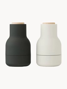 Kleine zout- en pepermolen Bottle Grinder met beukenhouten deksel, set van 2