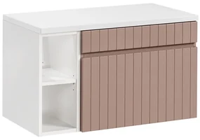 Comad Iconic Rose badkamermeubel 100cm met open kast en toppaneel roze