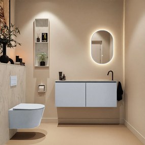 Mondiaz Ture DLux toiletmeubel 120cm clay met wastafel opalo rechts met kraangat