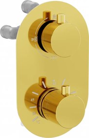 Mexen Kai thermostatische bad-douchekraan met 3 uitgangen, goud - 77602-50