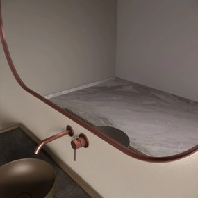 Gliss Design Aura spiegel met LED-verlichting 140x70cm rosé koper