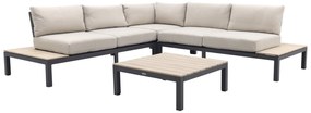 Garden Impressions Nicolle loungeset - Carbon black - Zand - 5-delig