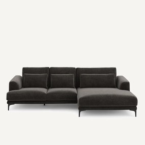 XL hoekbank rechts in chenille fluweel, MARSILE