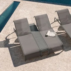 Set Van 2 Verstelbare Ligstoelen En Bijzettafel Van Staal Marietta Grijs – Grafiet - Sklum