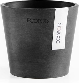 Ecopots Amsterdam 10,5 - Dark Grey - Diameter 10,5 x H9,2 cm - Ronde donkergrijze bloempot
