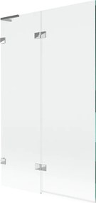 Mexen Lunar L badwand 2-delig links 110 x 150 cm, transparant, chroom - 897L-110-100-01-00-L