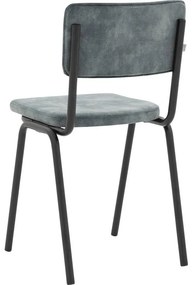 Goossens Eetkamerstoel Chaplin grijs velvet stof leuning, urban industrieel