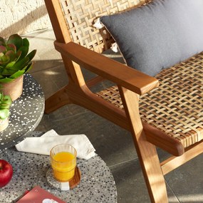 Kave Home Grignoon Houten Fauteuil Met Riet