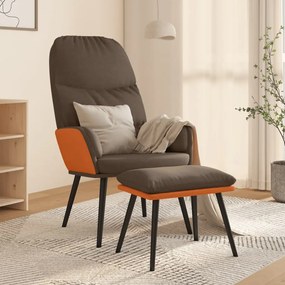 vidaXL Relaxstoel met voetenbank stof bruin