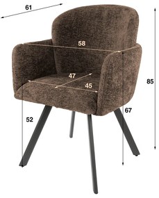 Draaibare Eetkamerstoel Bruin