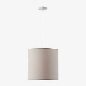 Arlina Stoffen Hanglamp Plafondlamp Wit & Licht Taupe Grijs Ø40 Cm - ↑30 Cm Arlina - Sklum