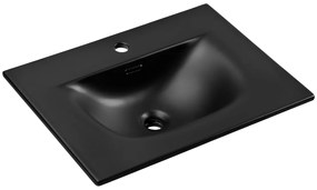 Comad Luxor Black badmeubel 60cm met 2 lades en wastafel zwart mat