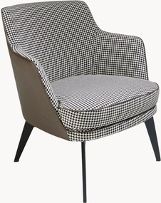 Gestoffeerde fauteuil Iva met kunstleren rugleuning