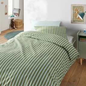 Bedset van 50% gerecycled katoen, Sacha groen