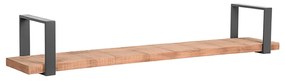 LABEL51 Wandschap Slam XXL 120x23x20 cm hout/gebrand staalkleurig
