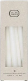 Kaarsjes smal, wit, 17 cm, 10 stuks