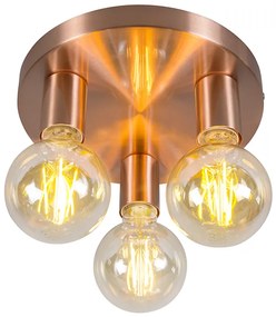 Art Deco plafonnière koper rond - Facil 3 Design, Modern E27 Binnenverlichting Lamp