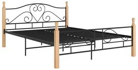 vidaXL Bedframe metaal zwart 160x200 cm