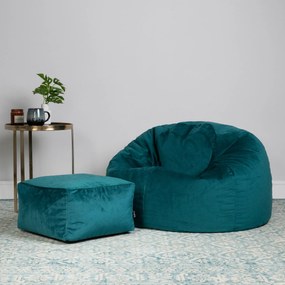 Aurora Classic Velvet Bean Bag + Footstool