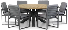 Tuinset Ronde Tuintafel 6 personen 160 cm Aluminium Grijs Santika Furniture Santika