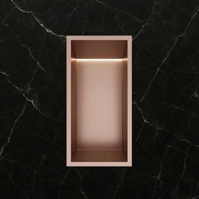 Hotbath &More inbouwnis met verlichting 30x15x10cm geborsteld koper PVD