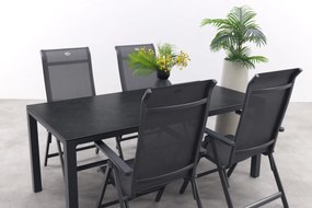 Hartman Milaan/Chaneo verstelbare tuinset - 180x90 cm. - 5-delig