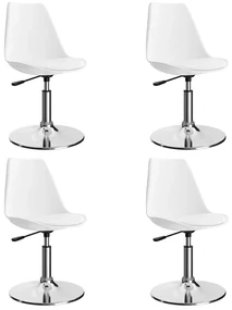 vidaXL Eetkamerstoelen draaibaar 4 st kunstleer wit