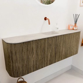 Mondiaz Joya DLux 125cm toiletmeubel ronding links/rechts dusk met wastafel faye midden zonder kraangat ostra