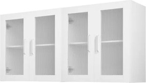 VEVOR wandkast voor de wasruimte, 2-laags wandkast met verstelbare plank, keukenkast met 4 deuren, voor keuken, badkamer, wasruimte, 122x30x61 cm, draagvermogen 72,6 kg.